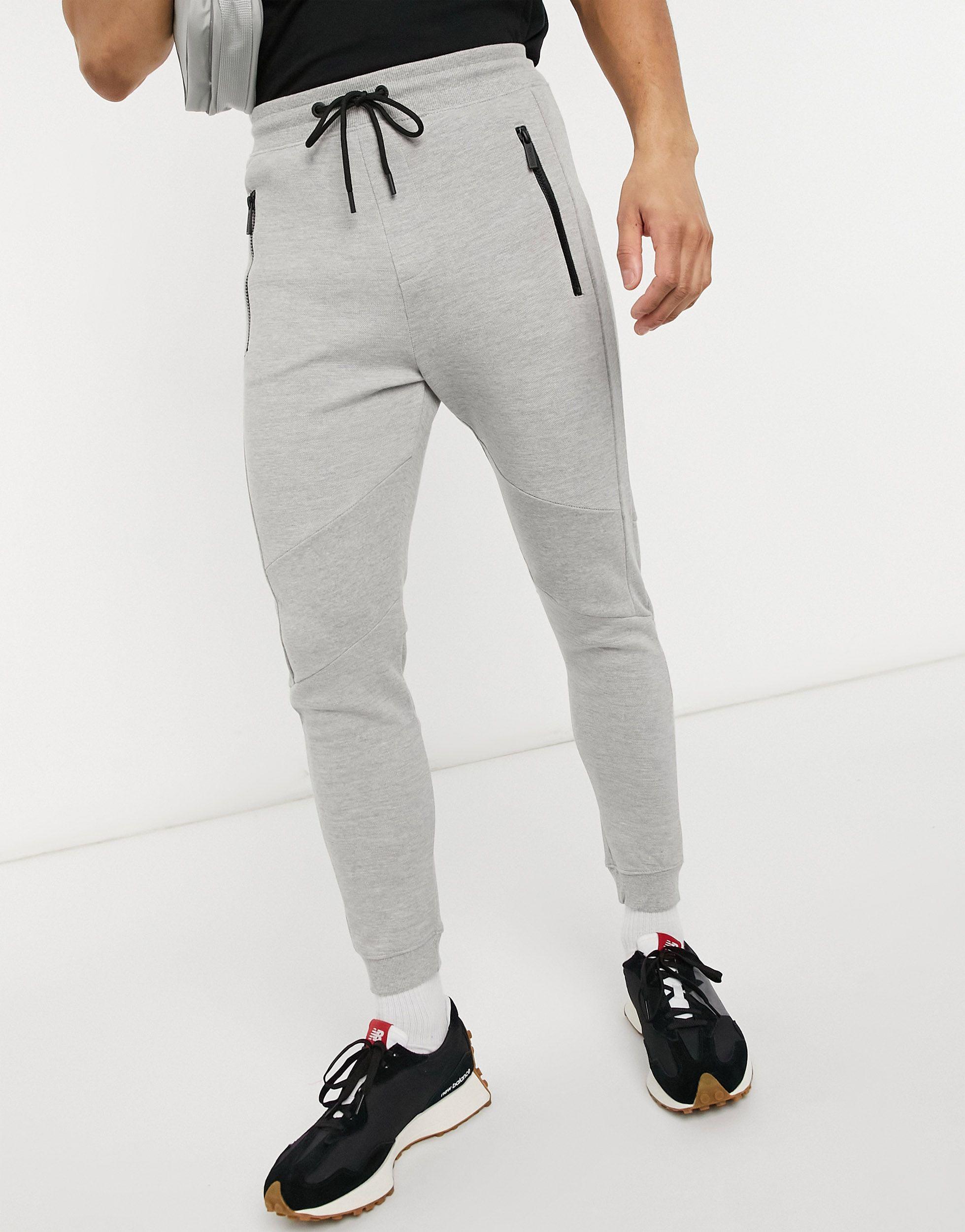 Bershka Synthetic Piping joggers in Grey (Gray) for Men | Lyst