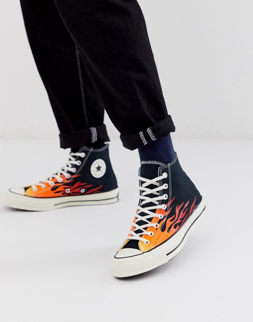 Chuck 70 Hi Archive - Sneakers alte nere con fiamme stampate da Uomo di  Converse in Nero | Lyst