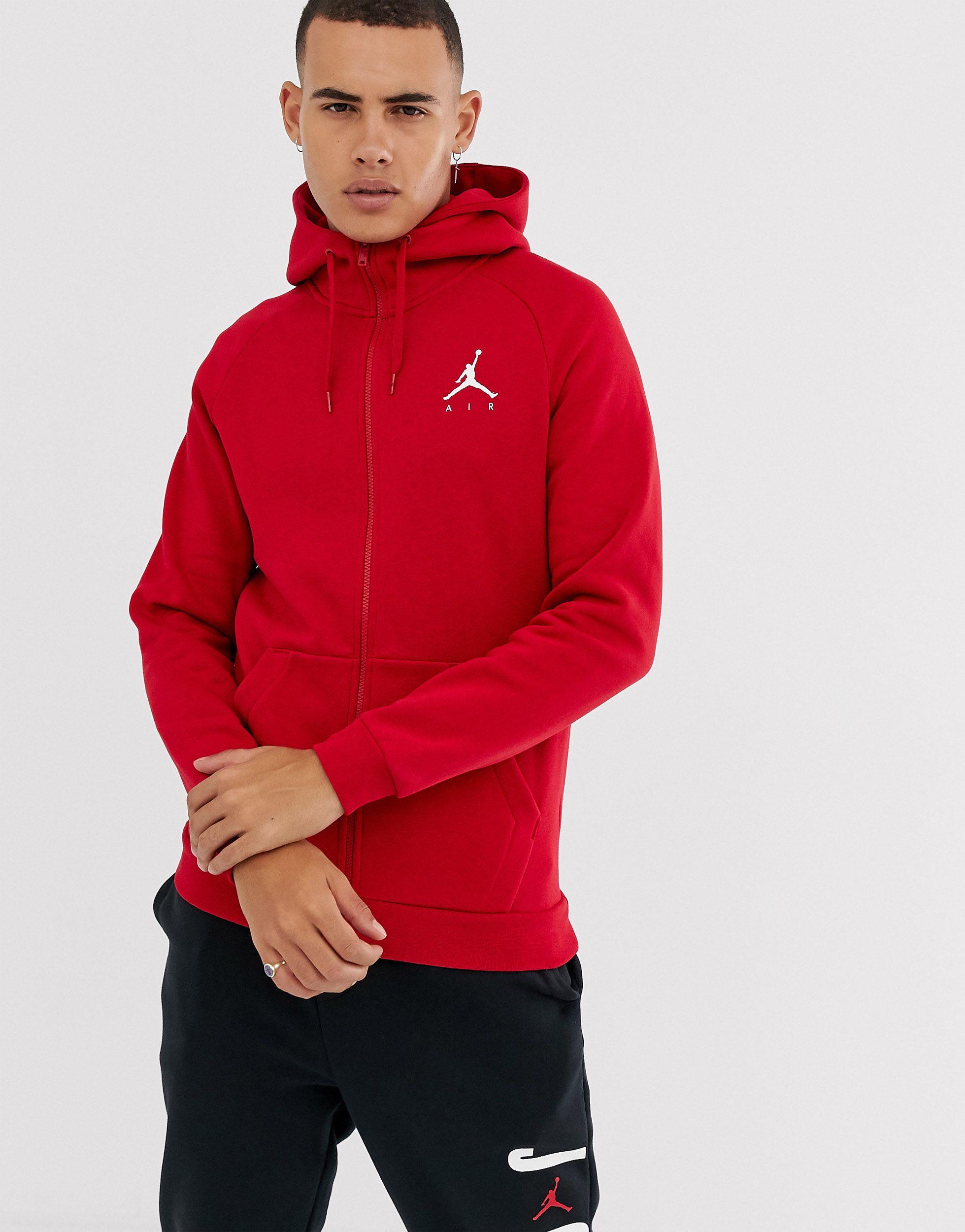 Felpa in fleece con cappuccio e zip a tutta lunghezza Jordan Jumpman da  Uomo di Nike in Rosso | Lyst