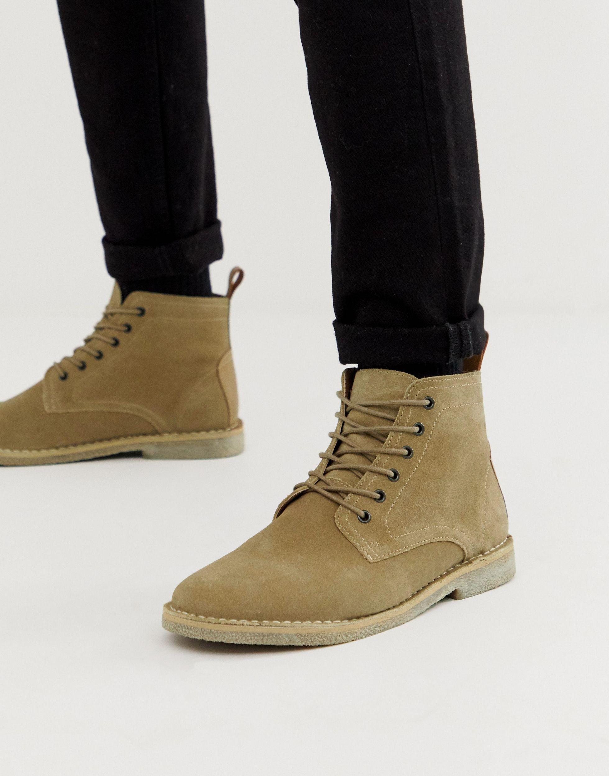 ASOS Suede Desert Chukka Boots in Stone (Natural) for Men | Lyst
