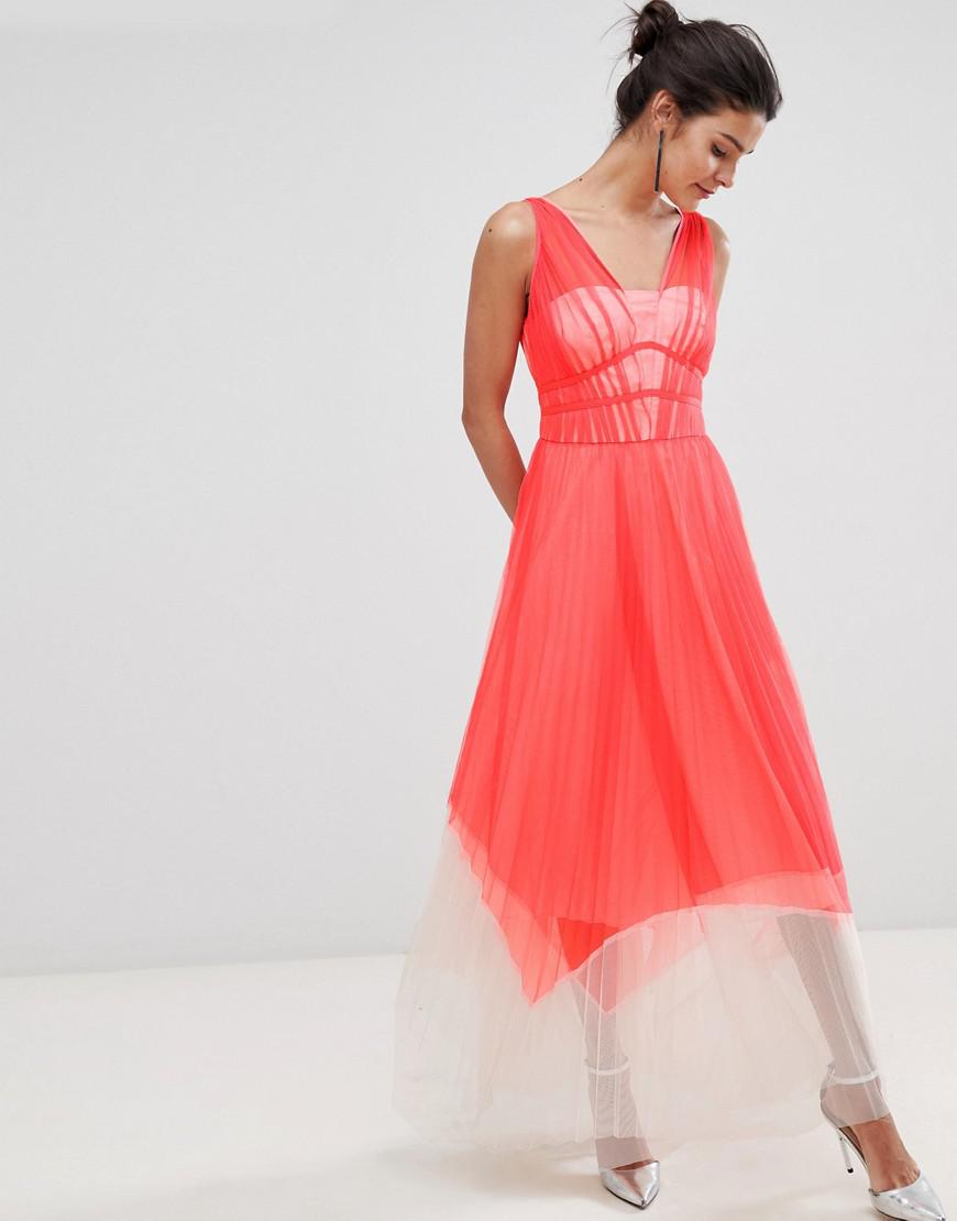 coast pleated maxi dress