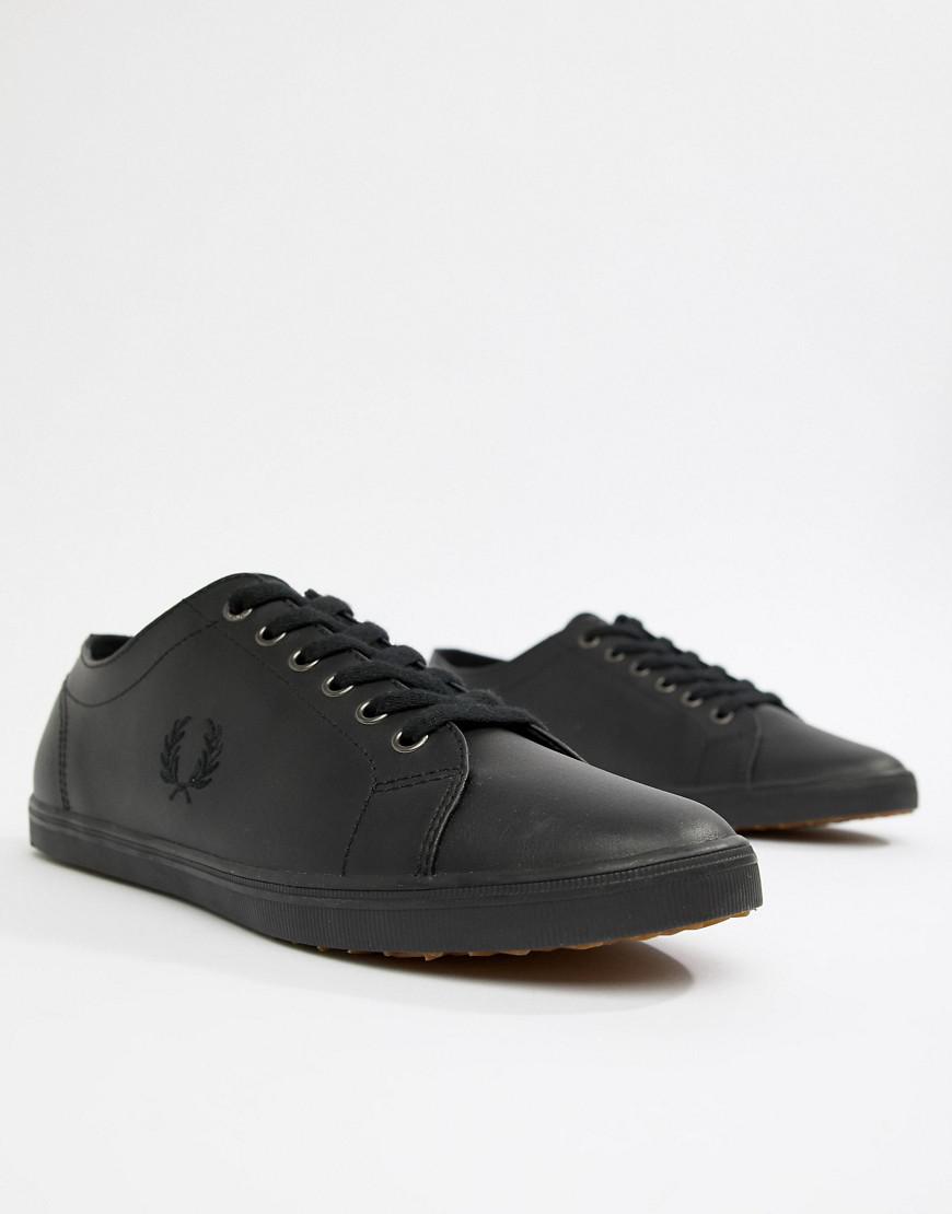 Fred Perry Kingston Leather Sneakers in Black for Men - Lyst