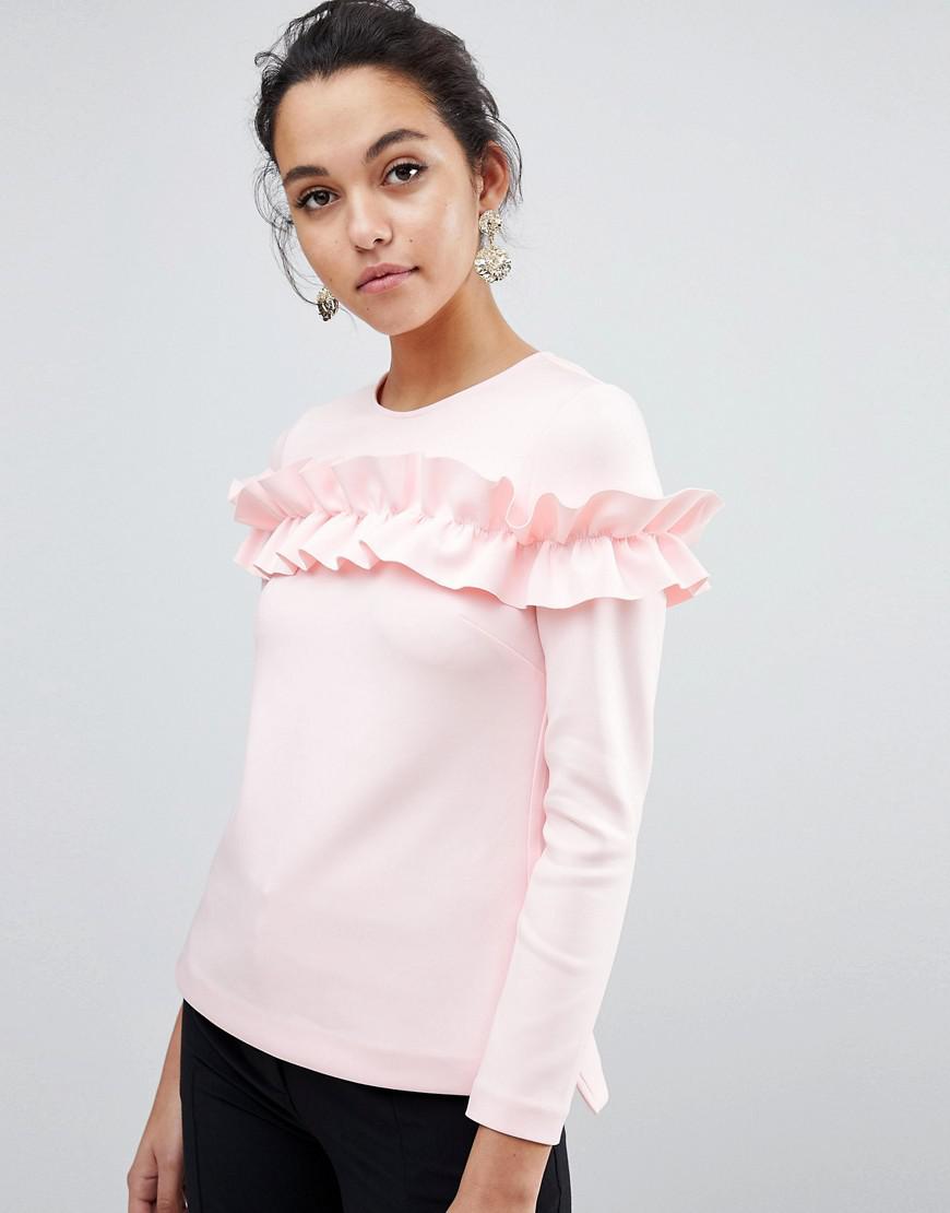 ted baker pink ruffle top
