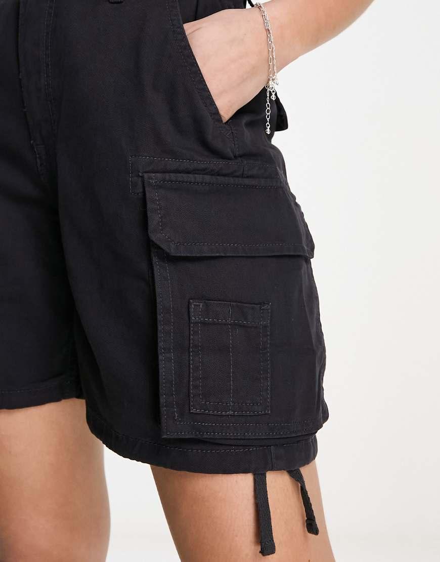 Bershka Longline Cargo Shorts in Black Lyst UK