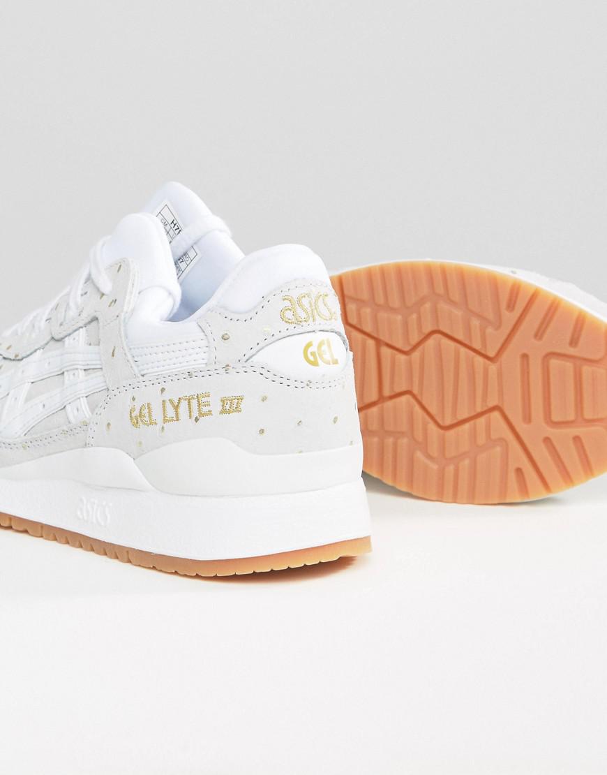asics suede gel-lyte iii sneakers with metallic dots in off white asics suede gel-lyte iii sneakers with metallic dots in off white
