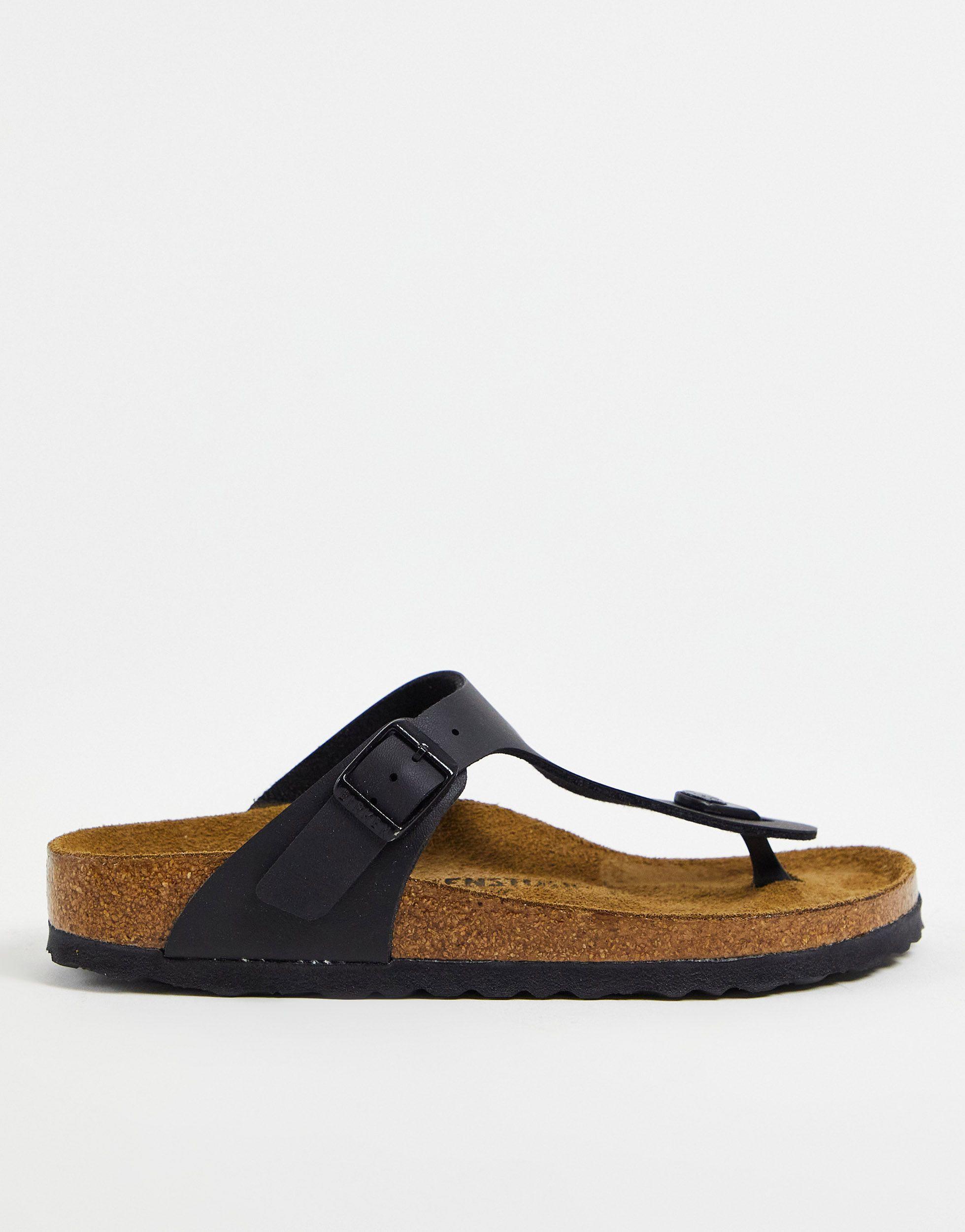 Sandalias negras con tira al dedo gizeh Birkenstock de Ante de color Negro  | Lyst