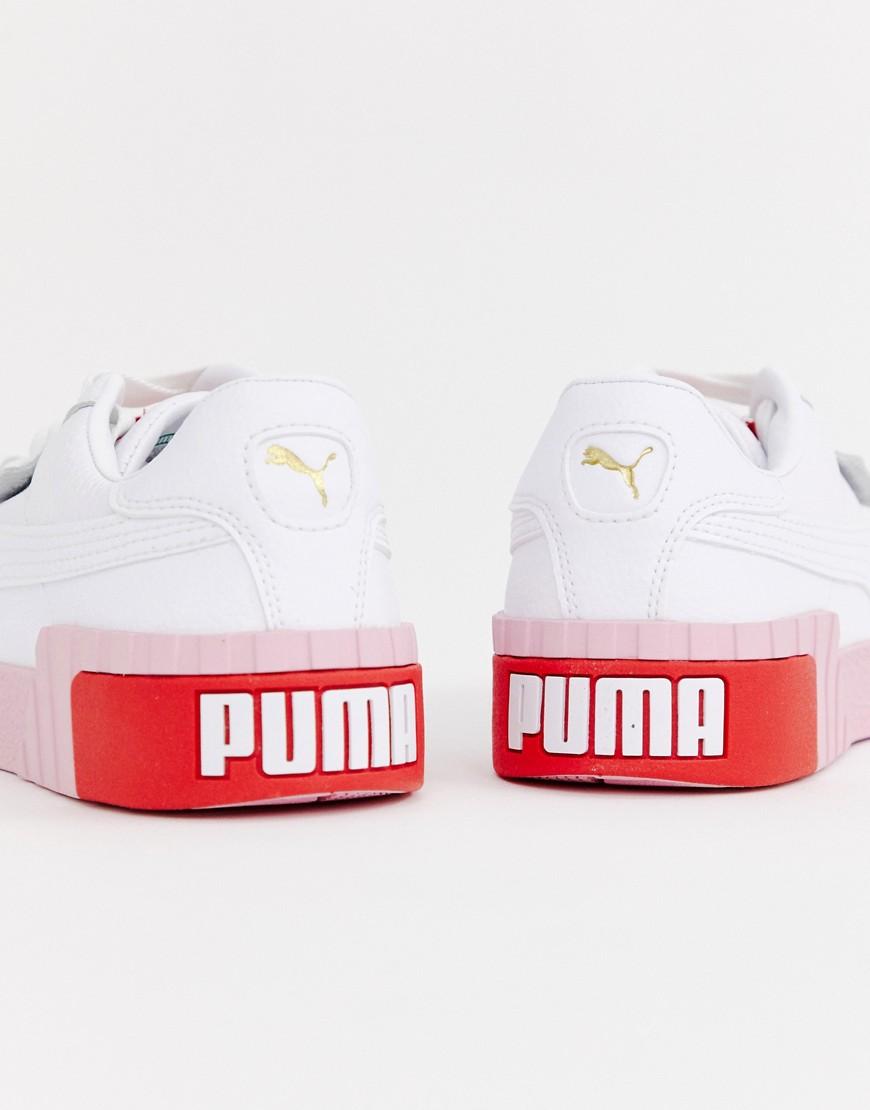 puma cali pink and white trainers
