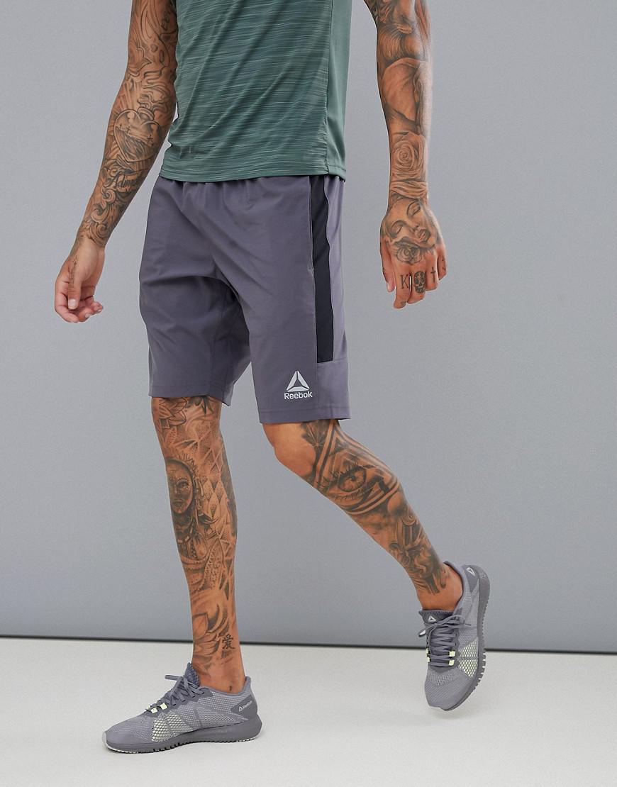 Reebok Training Woven Shorts In Gray 