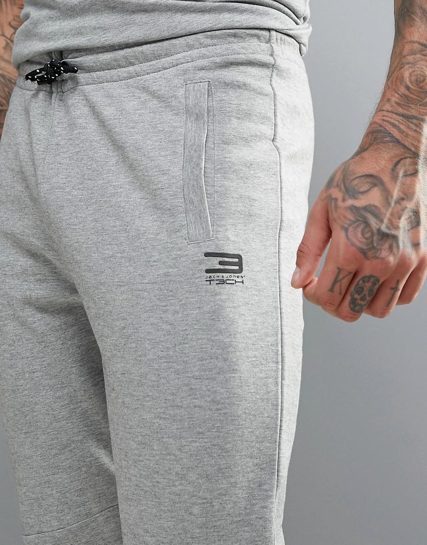 Jack & Jones Cotton Tech Skinny Joggers in Grey (Grey) for Men - Lyst