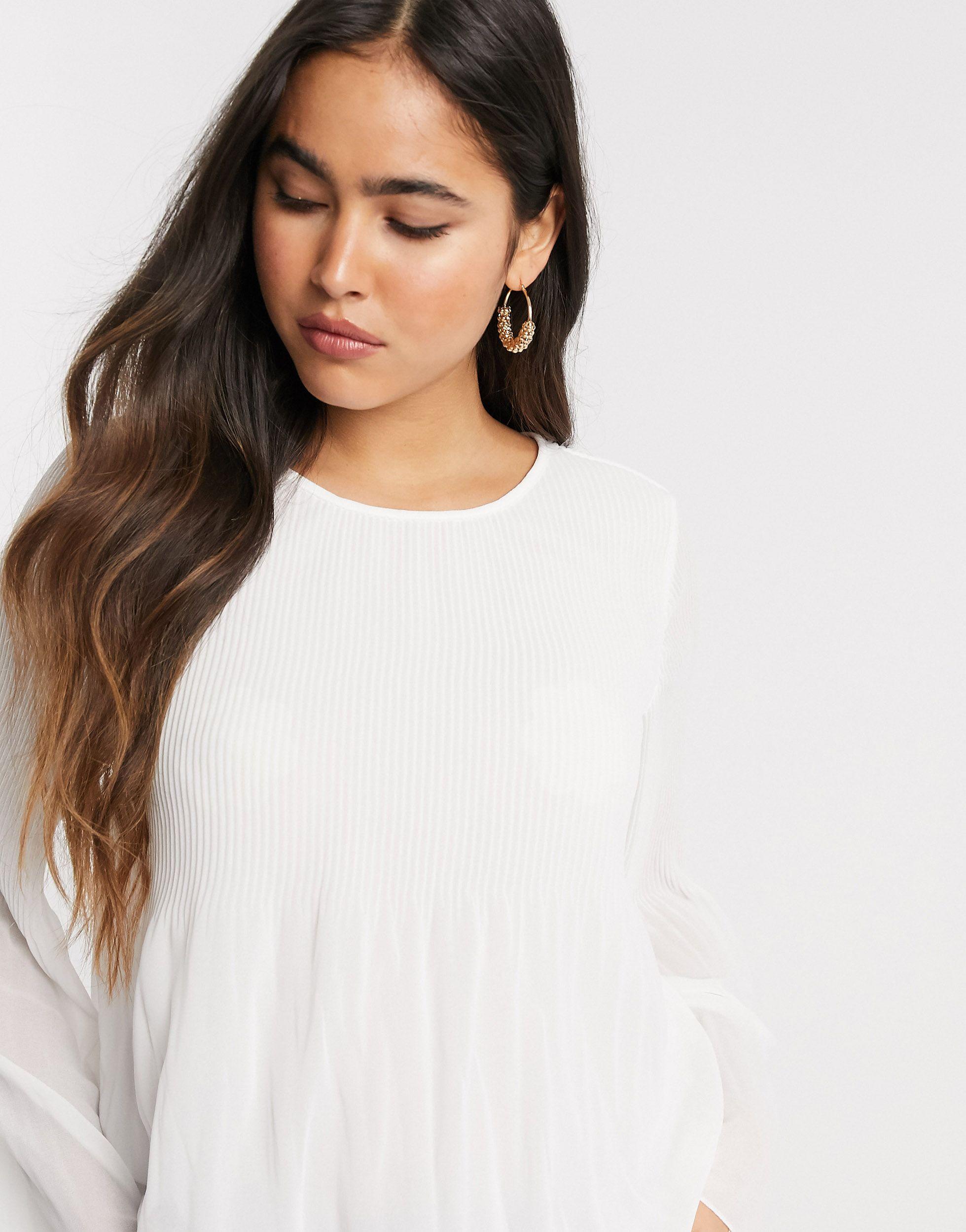 blusa plisada stradivarius