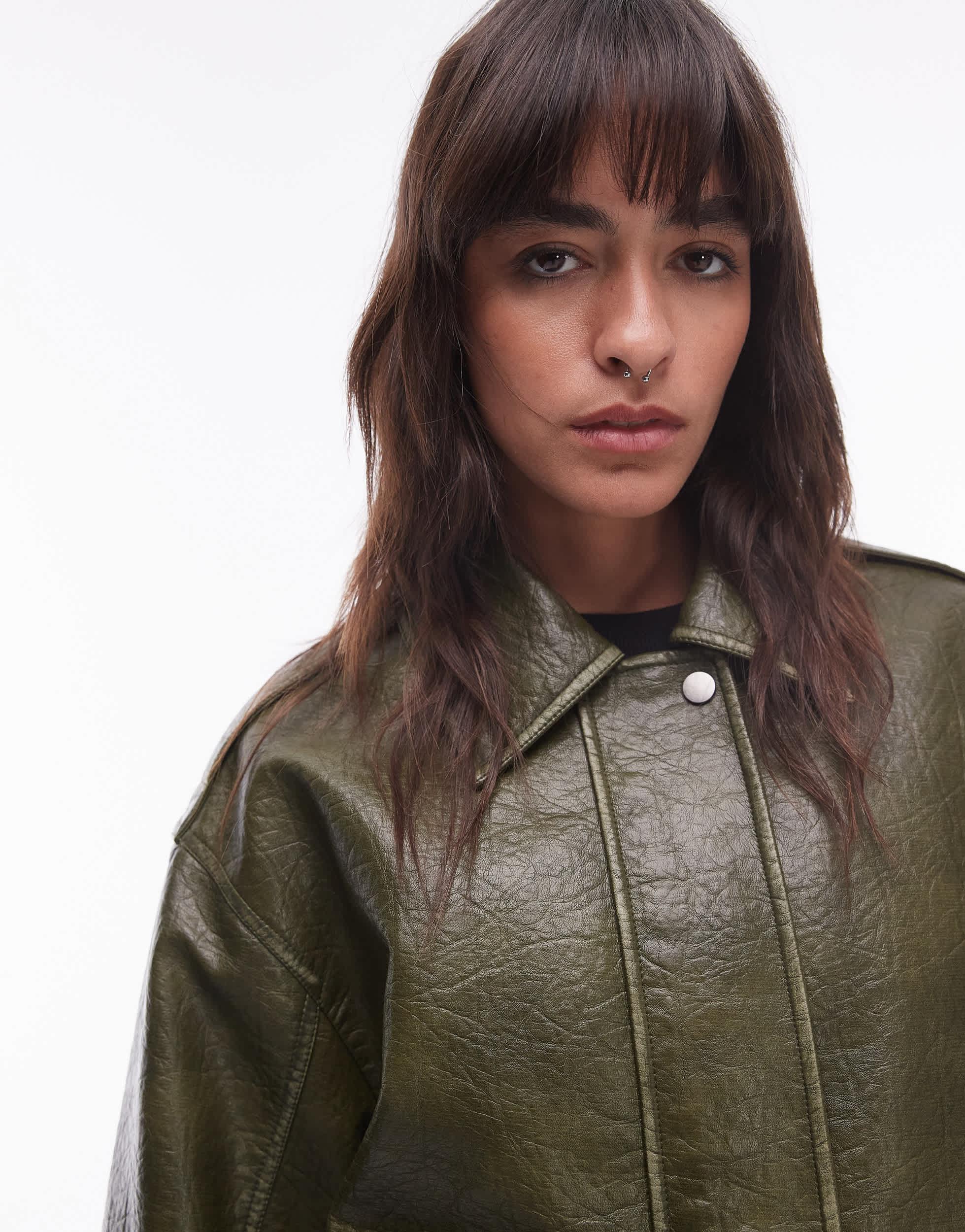 Blouson Bomber Noir Topshop - Taille 8 - Coton - Occasion Très Bon état