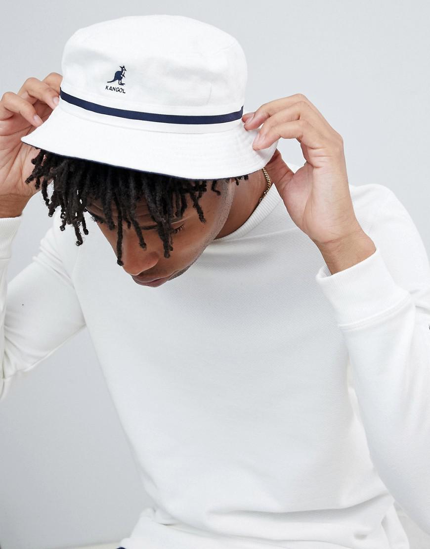 Kangol Stripe Lahinch Bucket Hat in White for Men - Lyst