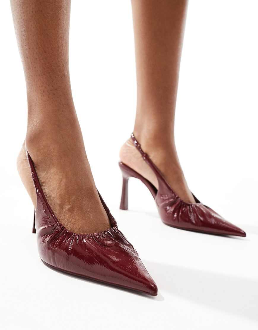 Stradivarius Slingback Heeled Court in White Lyst UK