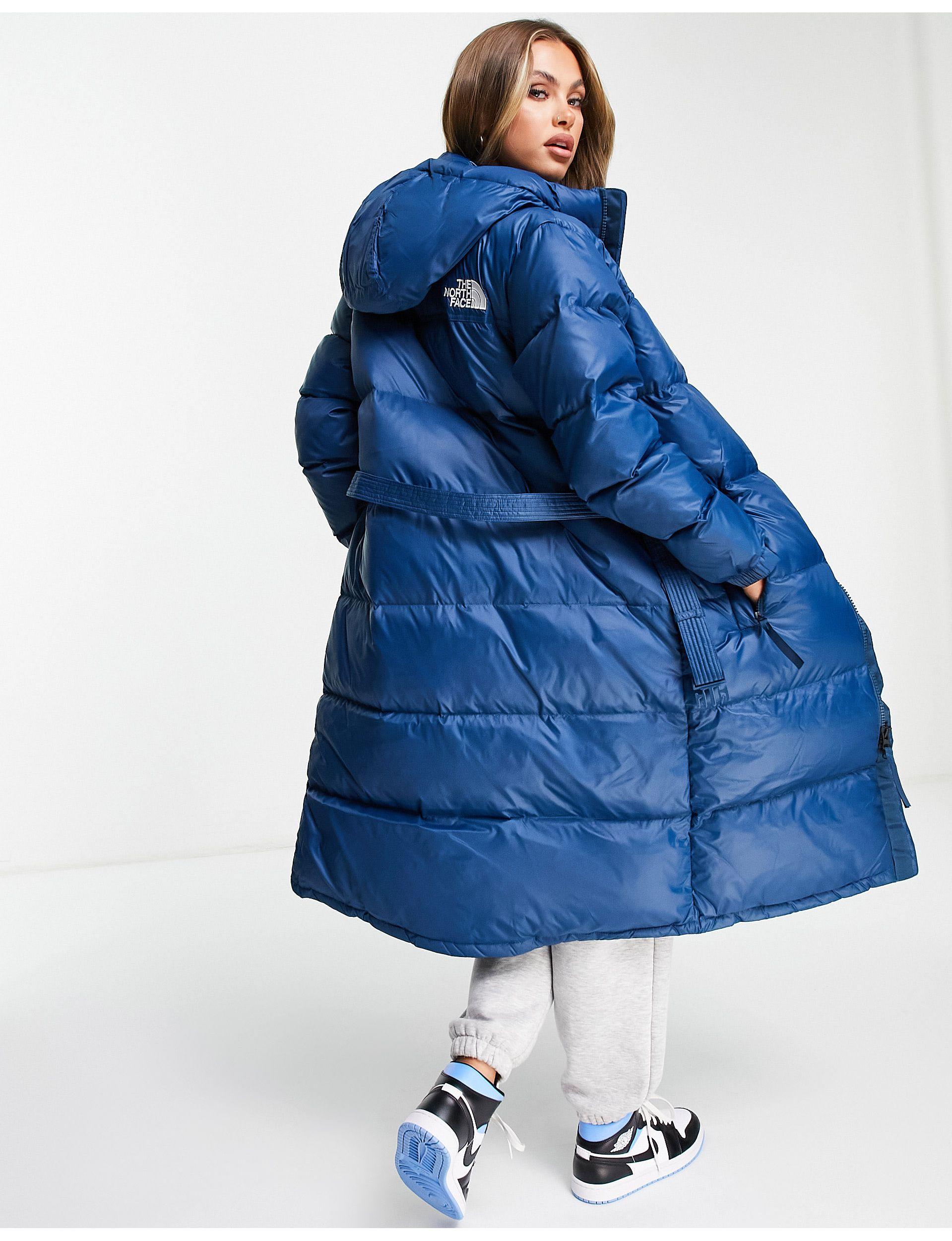 gastvrouw storm homoseksueel The North Face Nuptse Belted Long Puffer Coat in Blue | Lyst