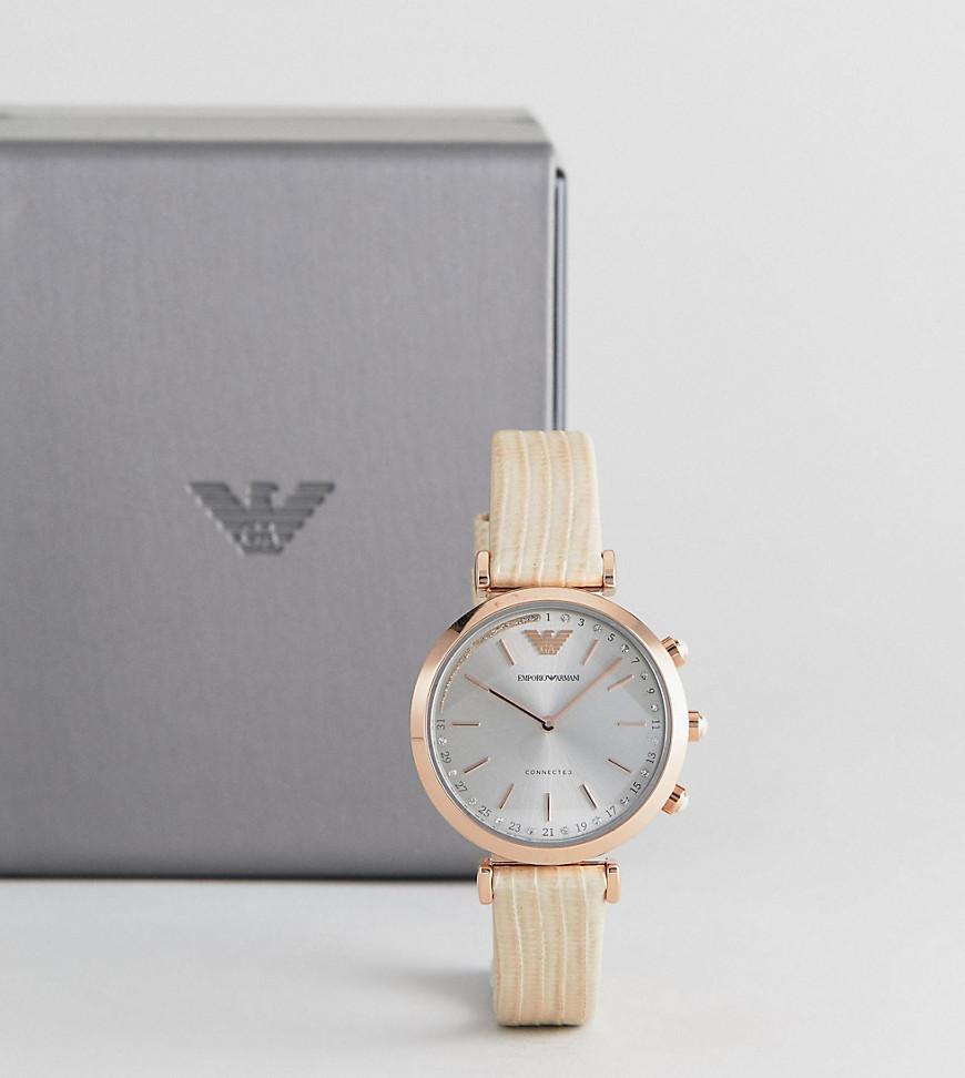 Emporio Armani Connected Art3020 Leather Hybrid Smart Watch in Natural |  Lyst Australia