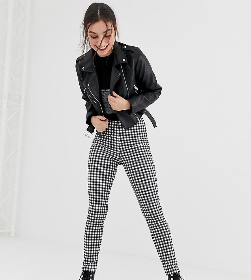 Stradivarius Denim Zip Side Gingham 