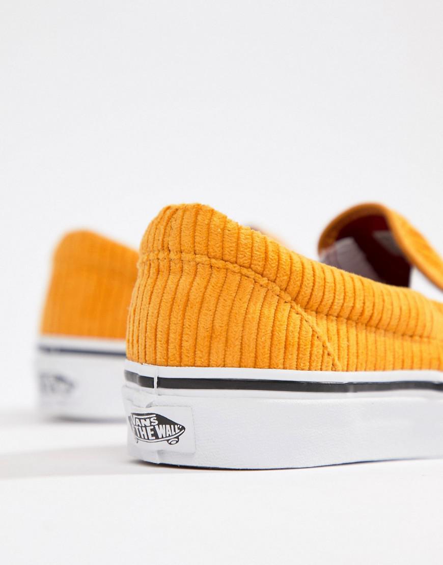 Vans Yellow Corduroy Classic Slip-on Sneakers | Lyst