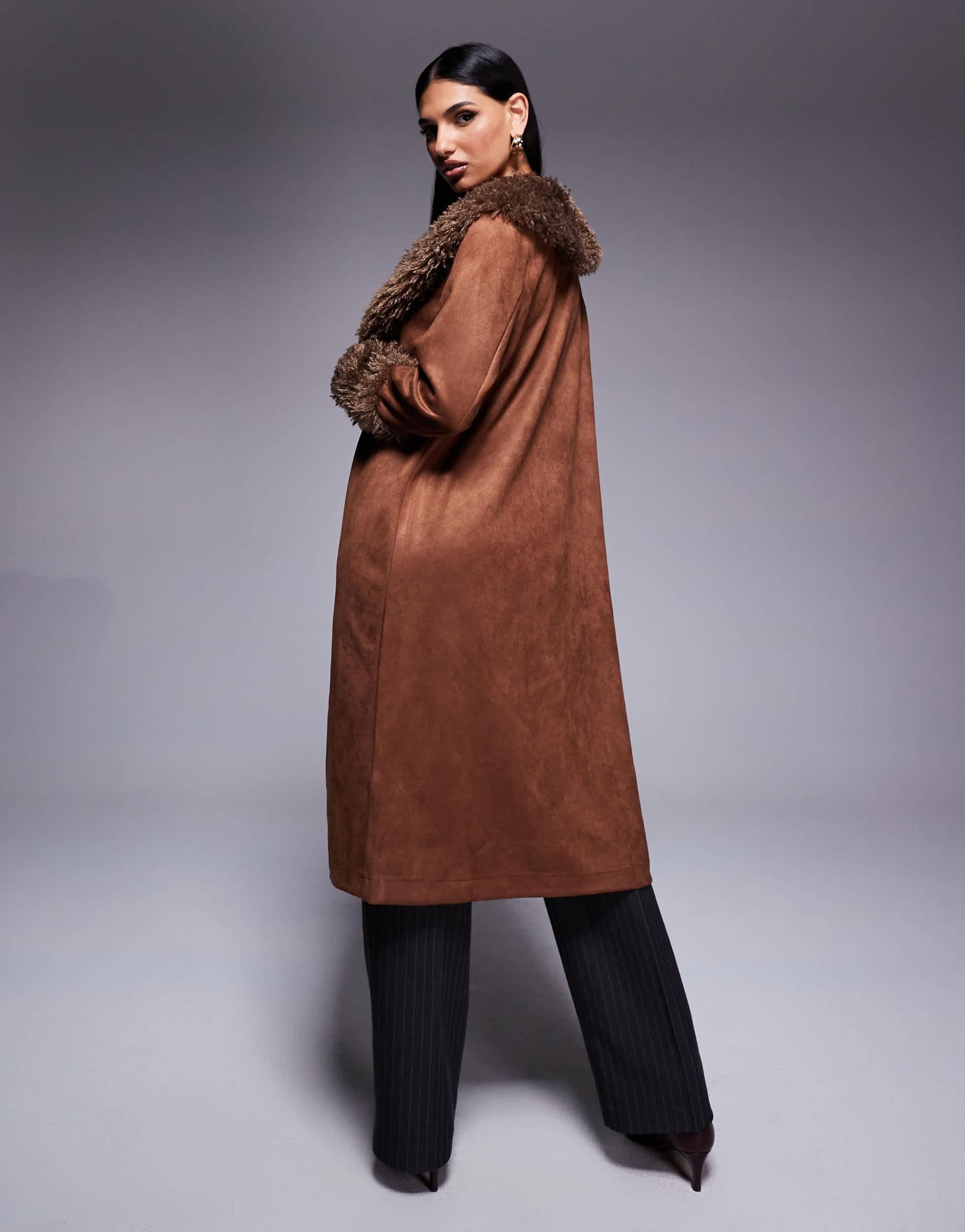 Princess Polly Faux Shearling Oversized Collar And Cuffs Penny