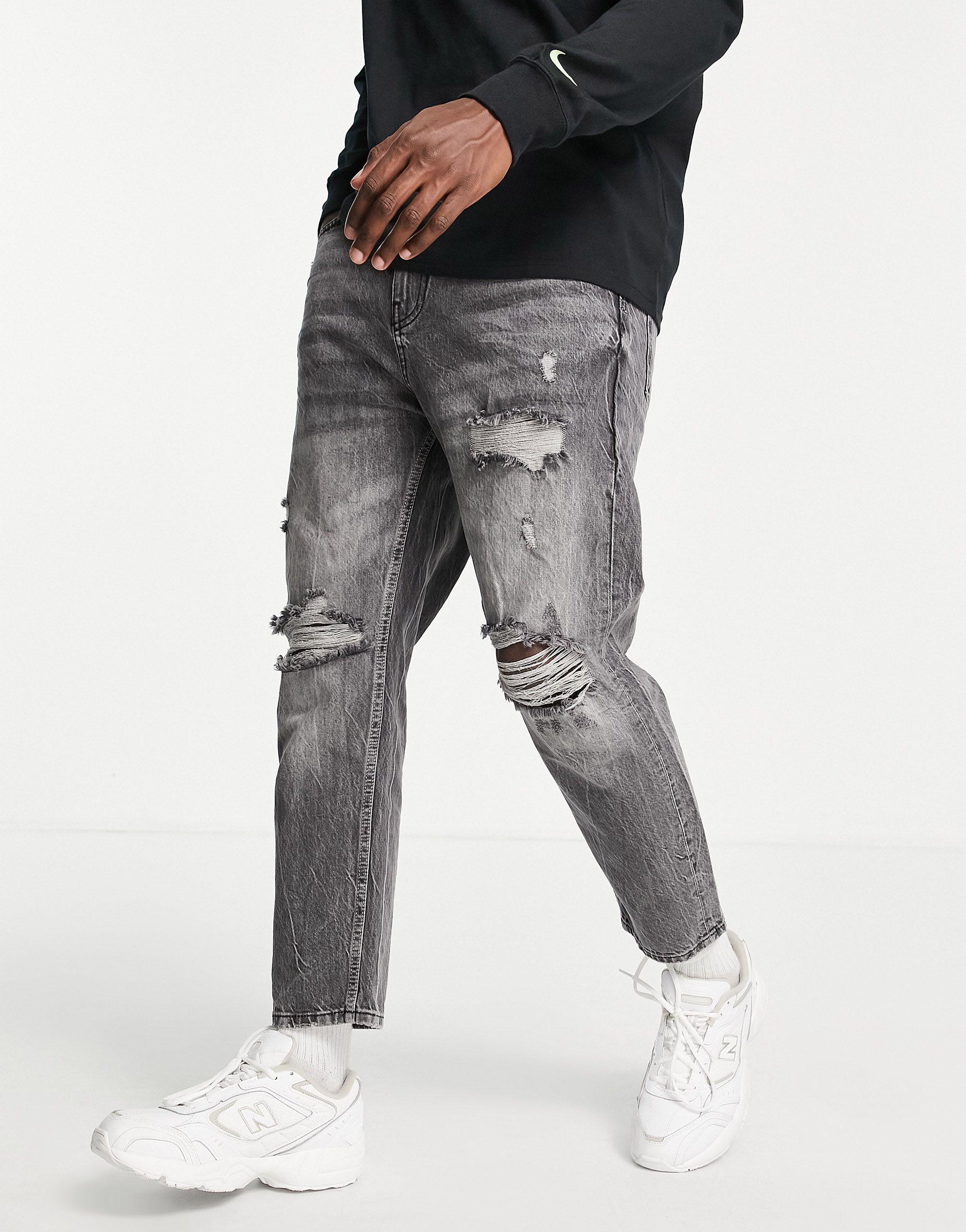 Pull&Bear Relaxed Fit Jeans in Gray for Men | Lyst