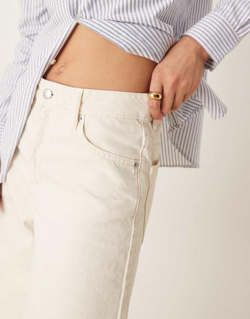 Mango Loose Fit Long Line Denim Shorts in Natural Lyst UK