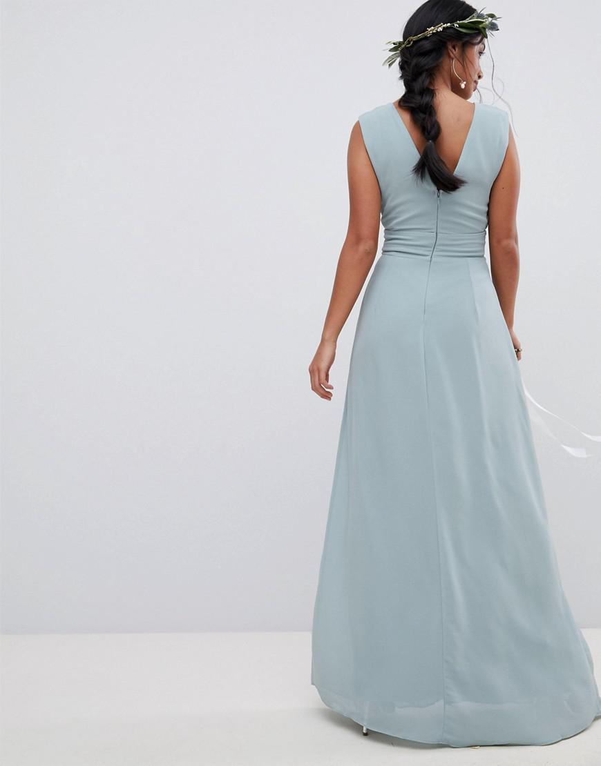tfnc sleeveless maxi bridesmaid dress with pleated skirt