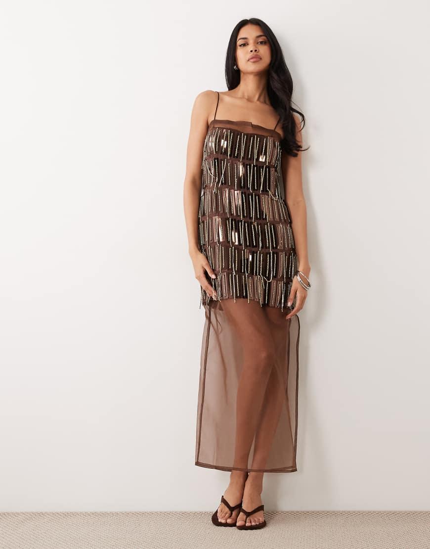 white christmas dresses Tuck Corset Top Midi Dress Xs / Chocolate main image 0