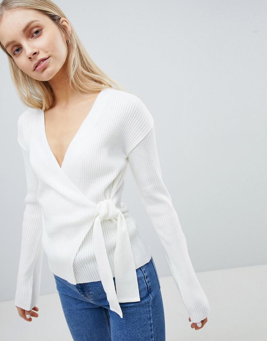 cream wrap jumper