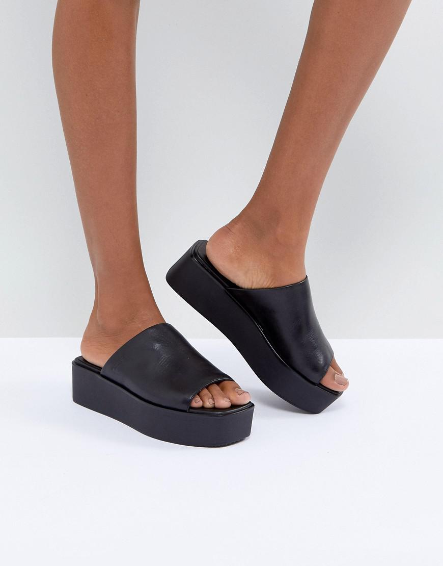 Vagabond Shoemakers Bonnie Black Leather Platform Slides | Lyst Canada