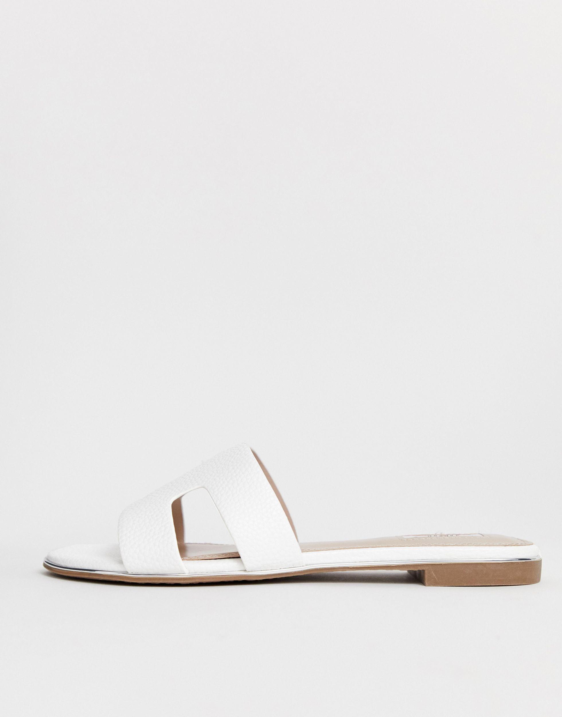 dune loopy slip on flat sandals