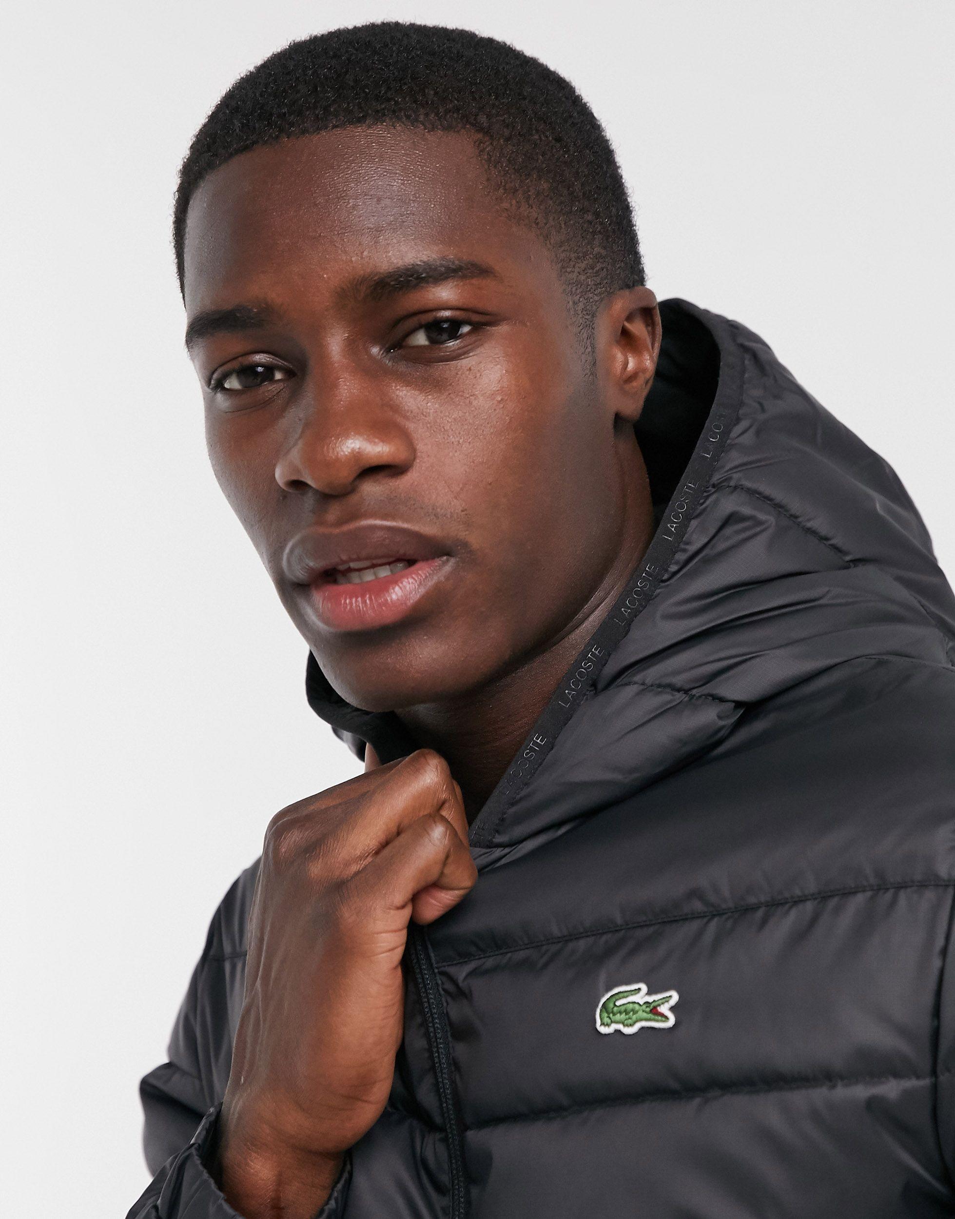 Lacoste Puffer Jacket in Black for | Lyst