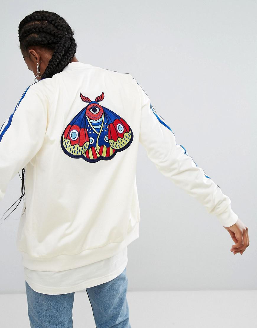 adidas Originals Synthetic Originals Embellished Arts Bomber Jacket With  Butterfly Embroidery - Lyst