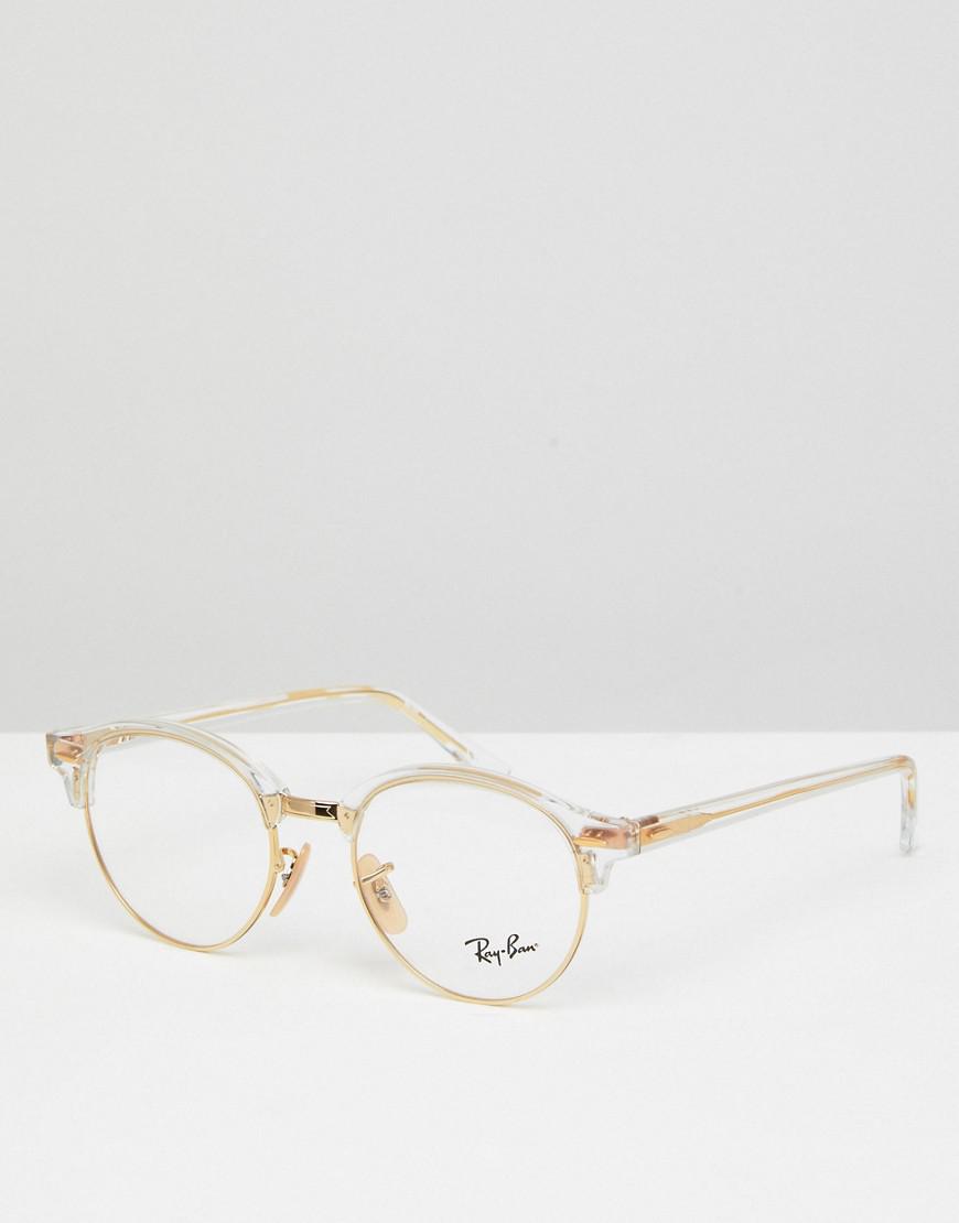gold and clear ray bans