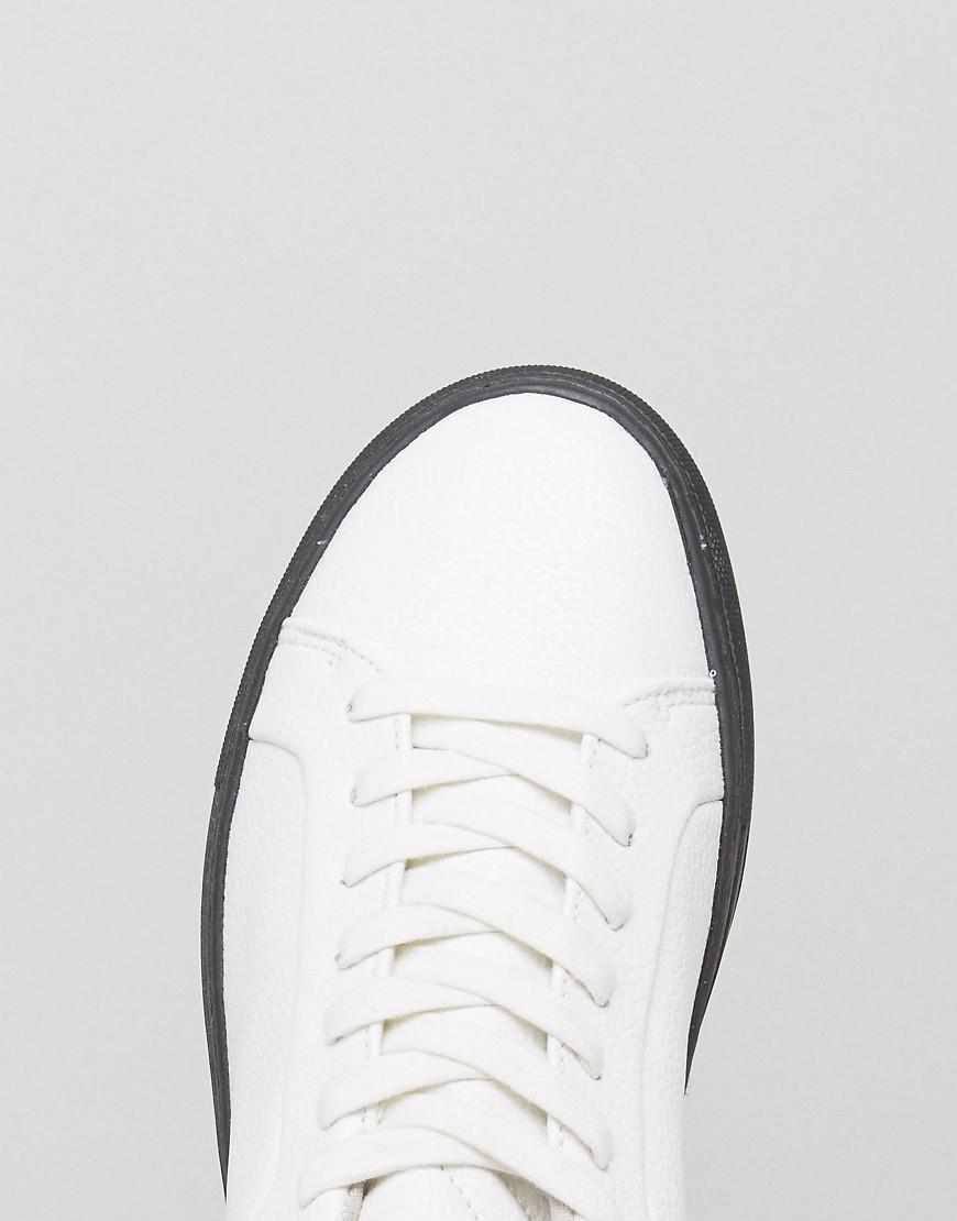 ASOS Trainers In White With Contrast Black Sole for Men | Lyst