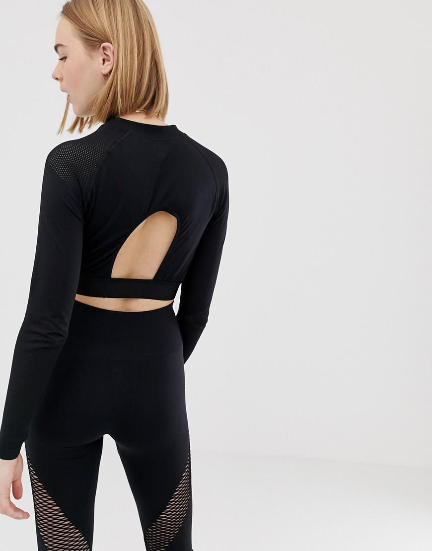 ivy park long sleeve mesh crop top