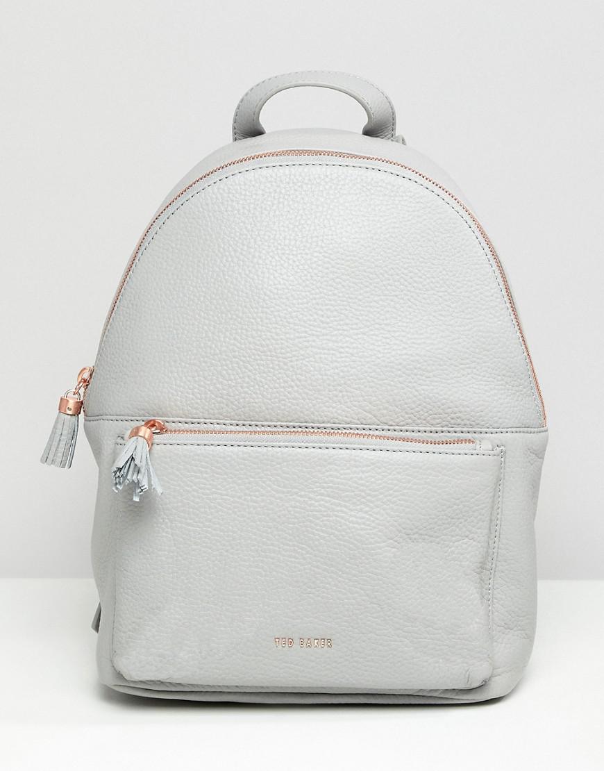 Ted Baker Leather Backpack in Gray - Lyst