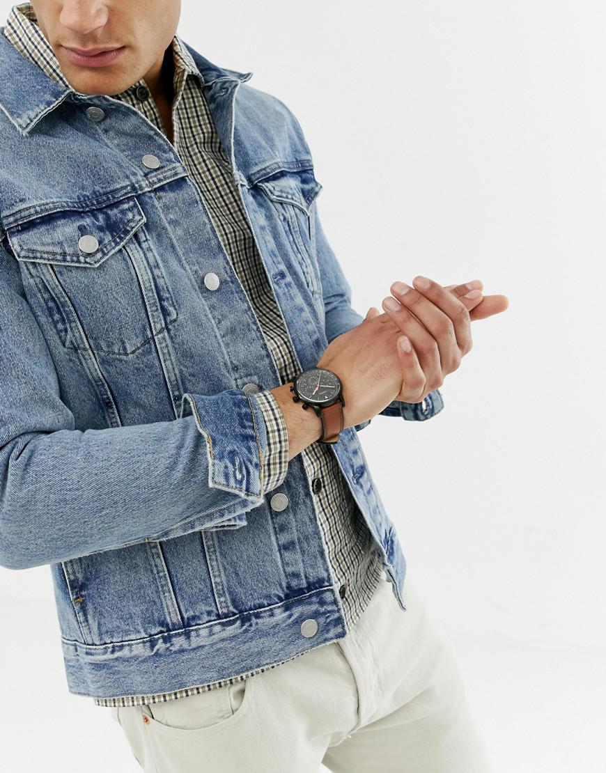 fossil leather jacket mens