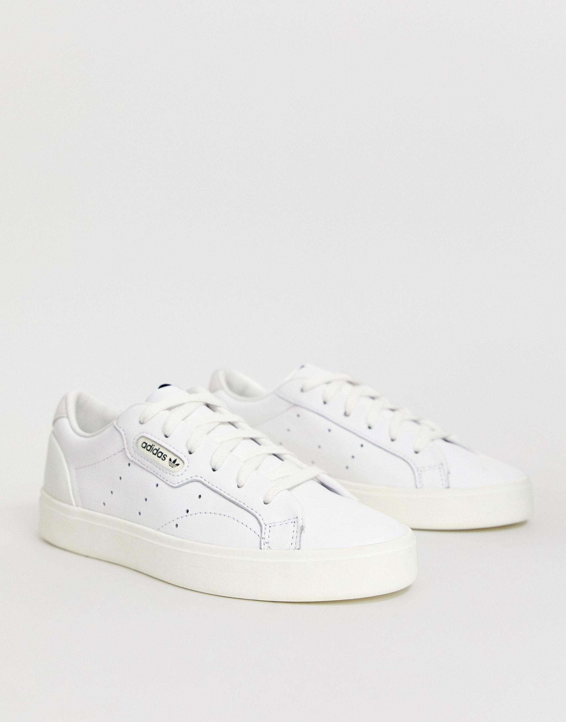 adidas originals sleek white trainers