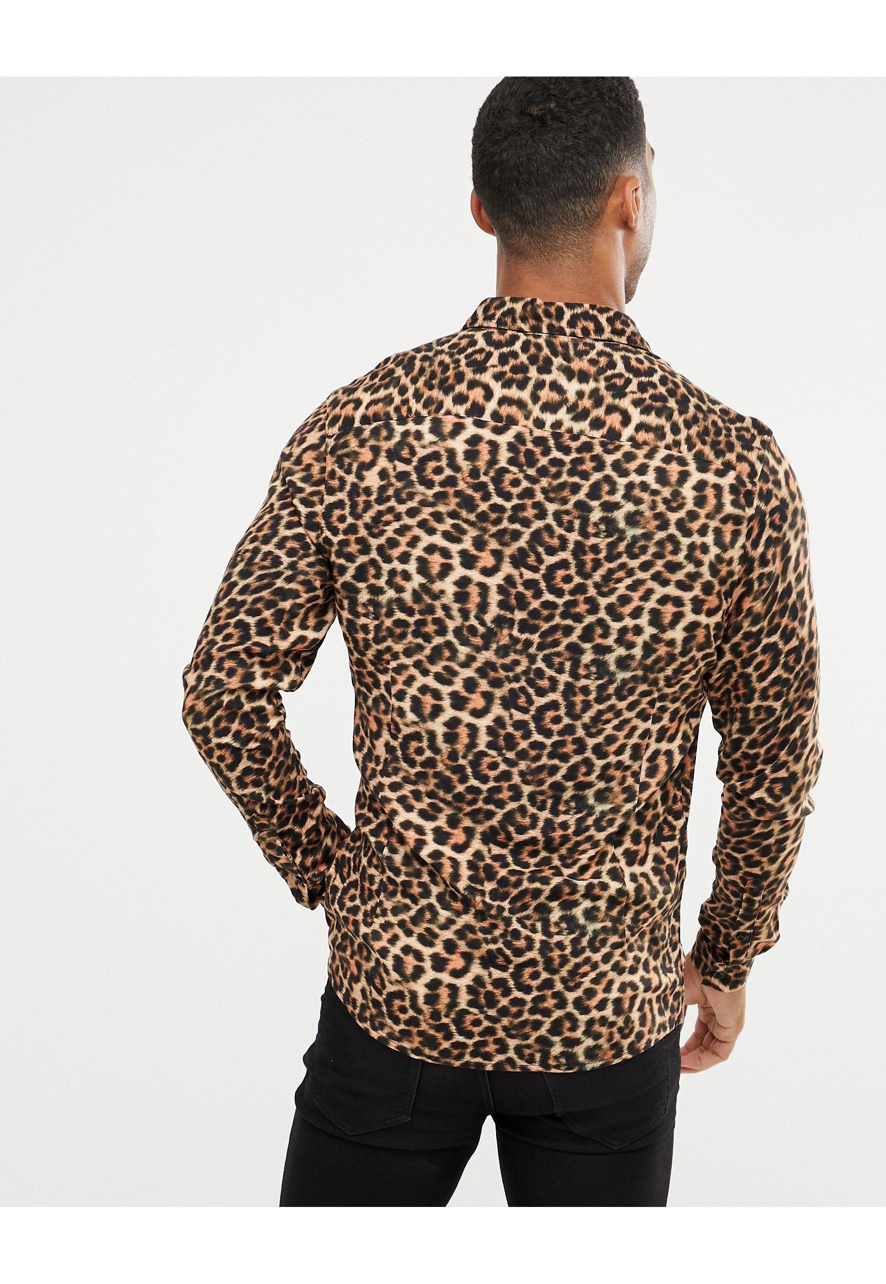 ASOS Cotton Skinny Fit Leopard Print 