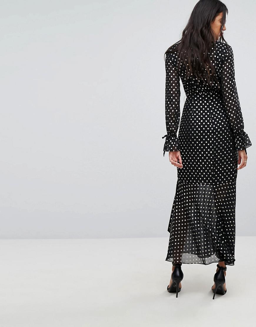 Forever New Maxi Dress With Metallic 