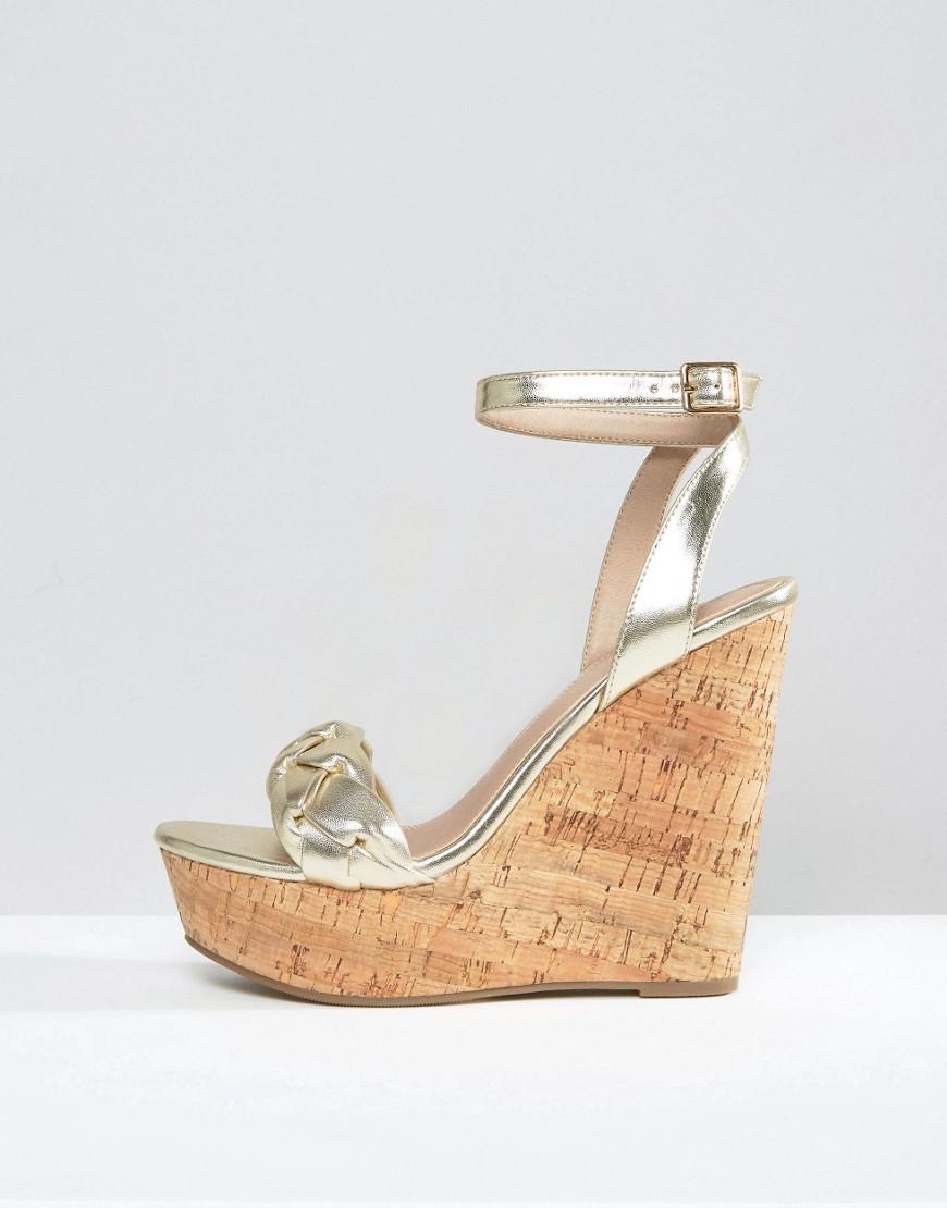 asos gold wedges