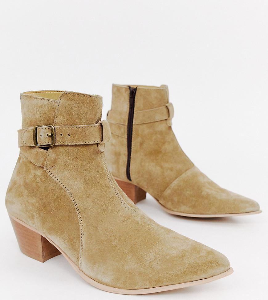 suede cuban heel boots