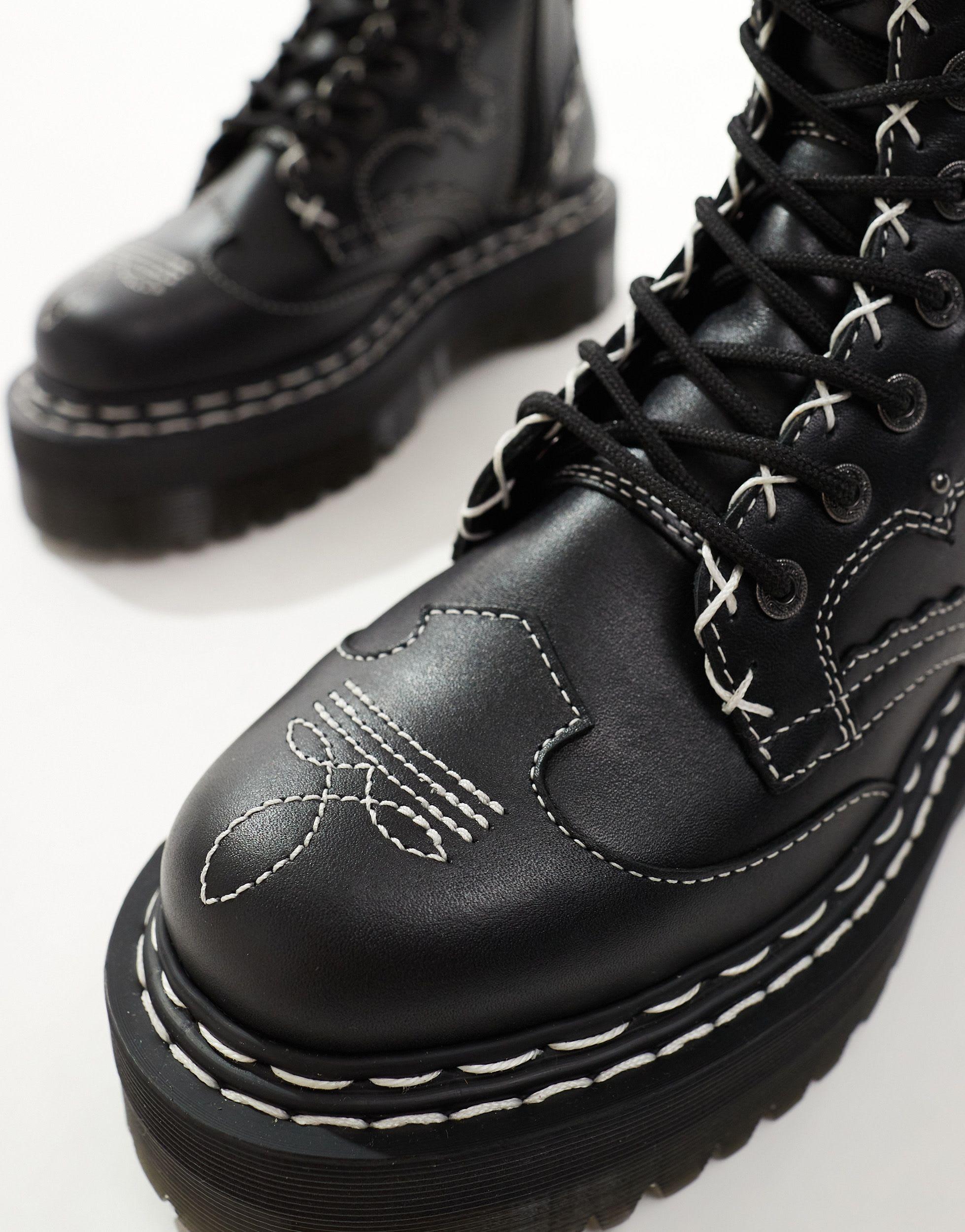 Martens Unisex Jadon 10 Eye Western Gothic Boots in Black Lyst