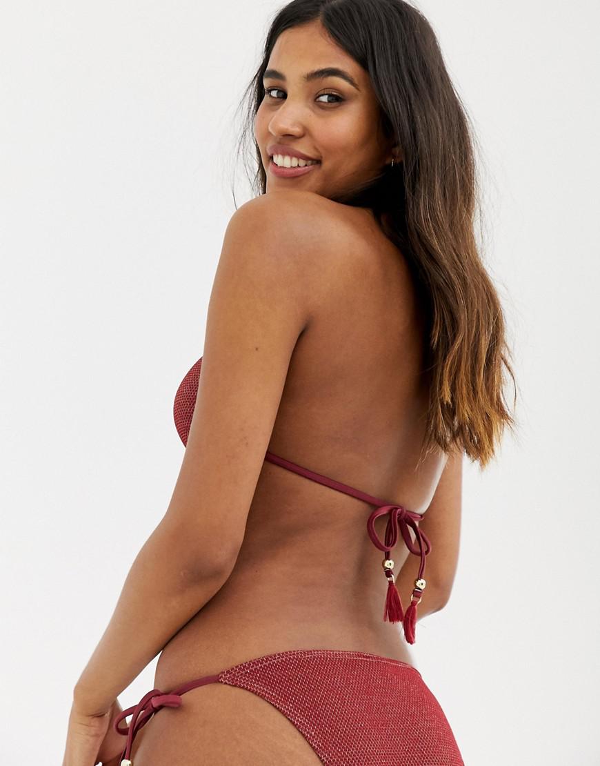 Lyst Accessorize Accesorize Glitter Thread Triangle Bikini Top In