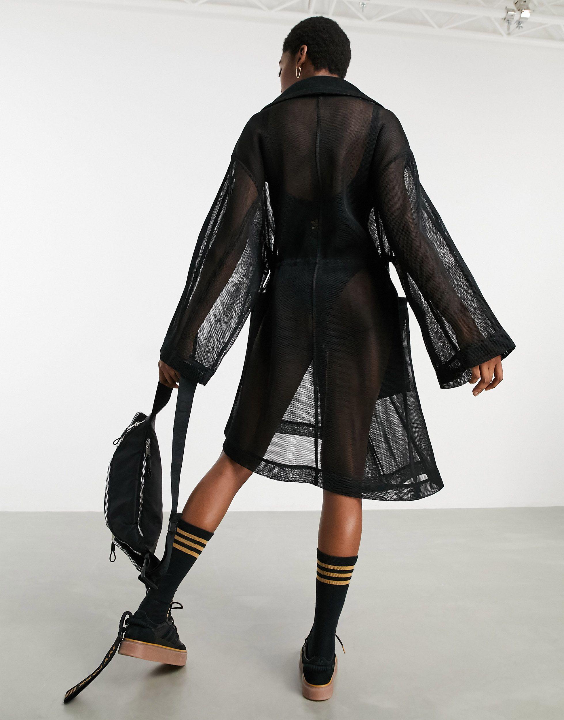 Ivy Park Adidas X Mesh Trench Coat in Black Lyst