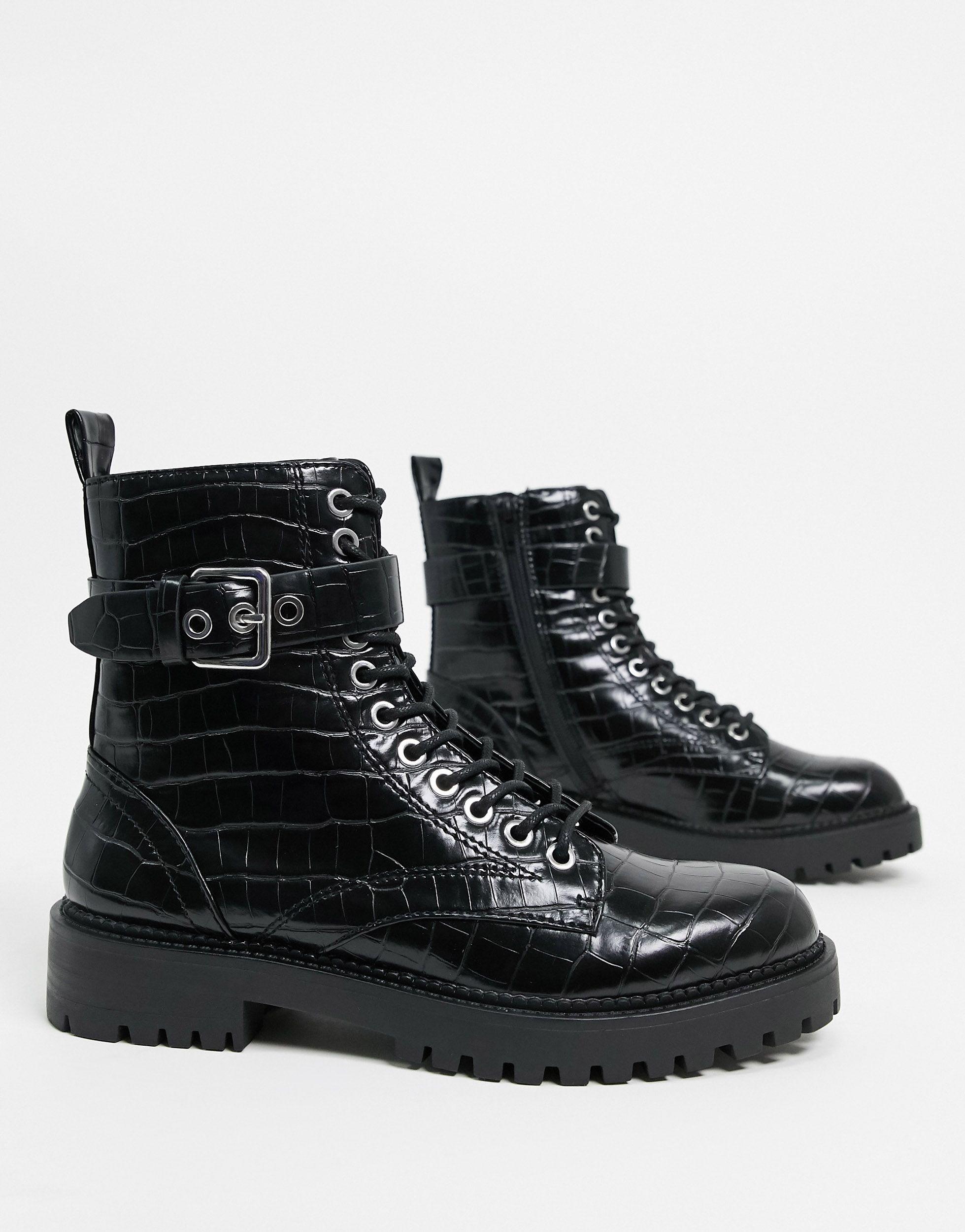 bottines imitation croco