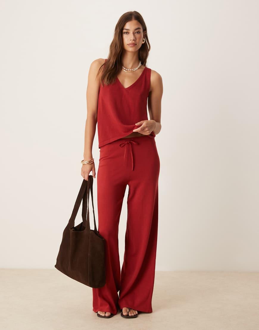 Mango Co-ord Lightweight Knitted Vest in Red Lyst UK