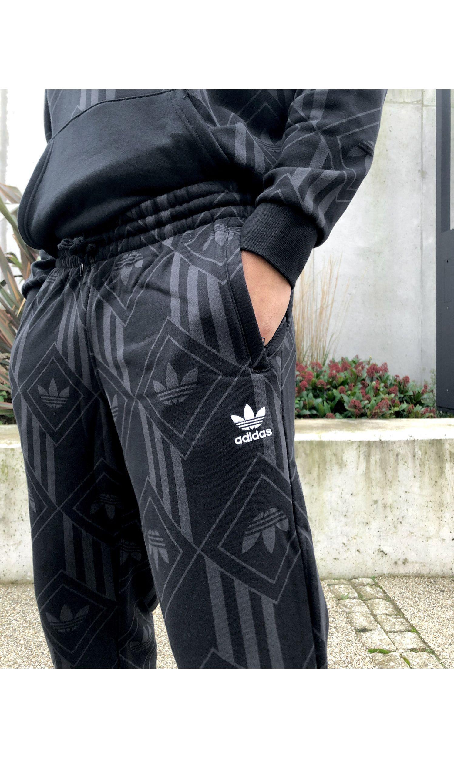 adidas Originals – e jogginghose mit monogramm-dreiblatt-logo in Schwarz  für Herren - Lyst