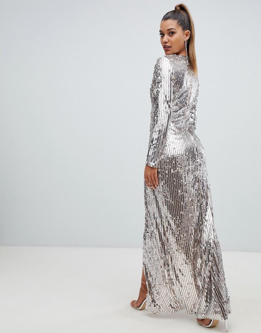 club l sequin wrap dress