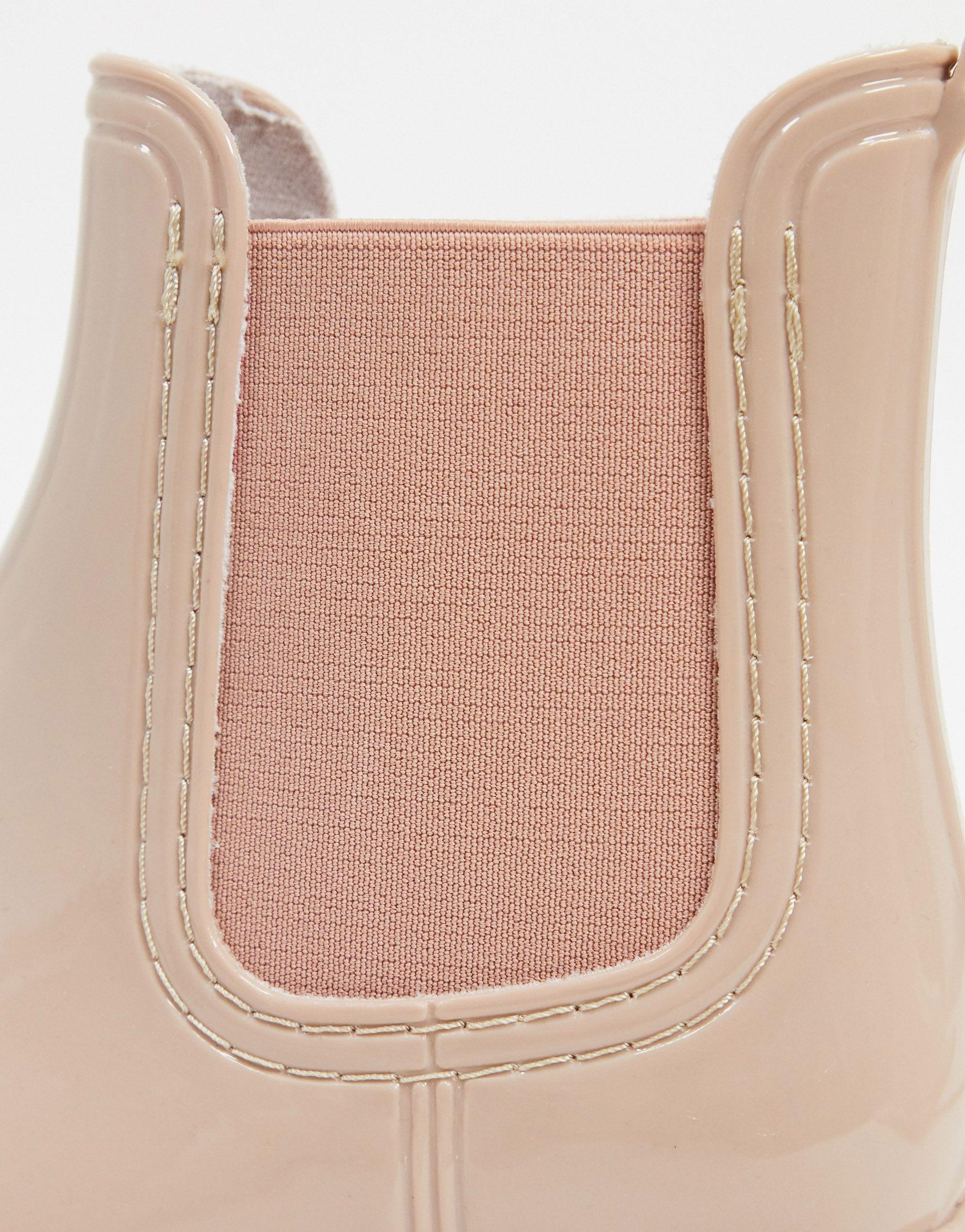 asos design gadget chunky chelsea wellies in clear