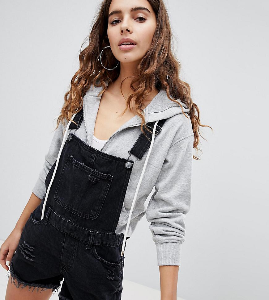 Bershka Denim Overalls in Black | Lyst